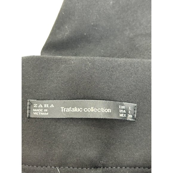 Zara Women’s Trafaluc Collection Pants L Black Tapered Hip Zippers Stretch - Picture 5 of 11